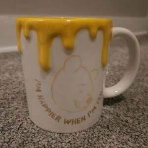 Winne The Pooh Disney "Im Happier When Fed" Mug Honey Drips